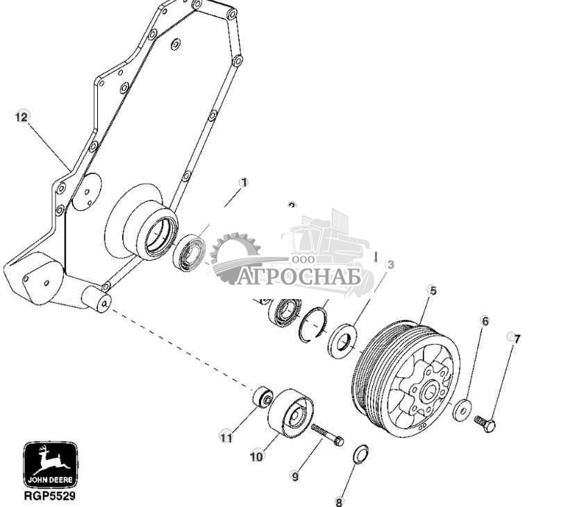 2302 Fan Pulley  Belt Tensioner Support 